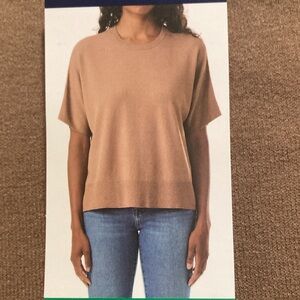 Splendid short sleeve camel lightweight sweater